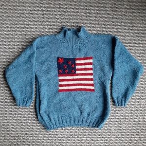 Hand crocheted sweater.  See measurements for size